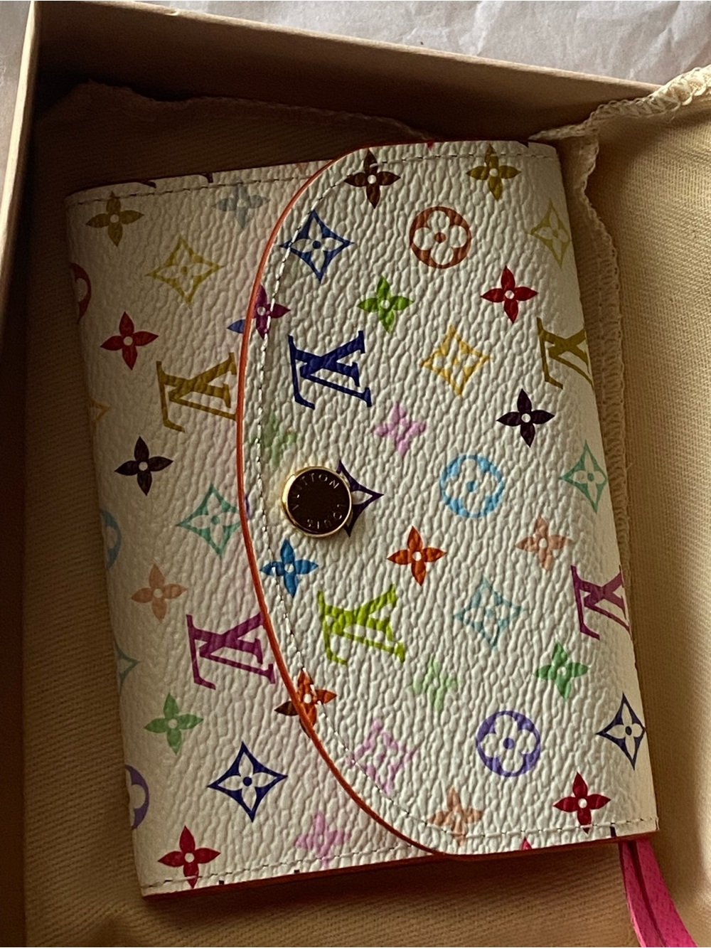 Authentic new LV X TM Monogram Multicolor Rosalie Coin Purse White Kawaii Pink - Picture 2 of 16